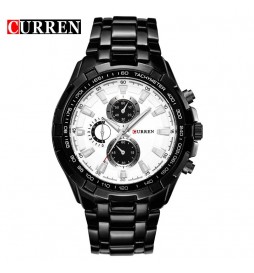 MONTRE CURREN 8023 NOIR CADRAN BLANC