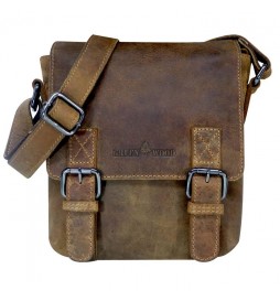 POCHETTE FAIT MAIN CUIR POLI ET CIRE CAMEL