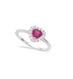 T58 BAGUE EN ARGENT 925 RHODIE  COEUR   TAILLE 58