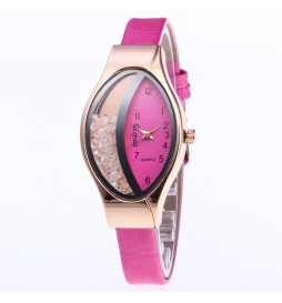 MONTRE NONAME OVALE ROSE CADRAN 2 COULEURS OR ROSE