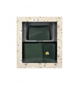 COFFRET PORTEFEUILLE AVEC PORTE CARTES VERT