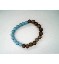 BRACELET PERLE BLEU ET BOIT