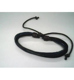BRACELET CUIR CODRE MARRON BLEU GRIS