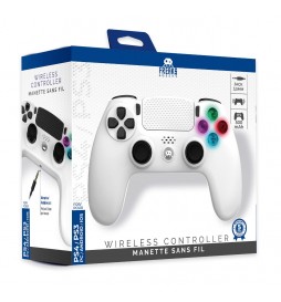 MANETTE SANS FIL  FREAKS AND GEEKS PS4 /PS3/PC /ANDROID /IOS  BLANCHE JACK ET BOUTONS LUMINEUX