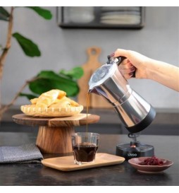 CAFETIERE ITALIENNE ELECTRIQUE LIVOO DOD117A ARGENT