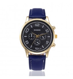 MONTRE MIGEER BLEU ET OR CADRAN NOIR
