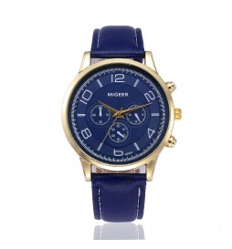 MONTRE MIGEER BLEU ET OR CADRAN BLEU
