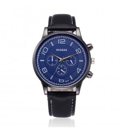 MONTRE MIGEER NOIR  CADRAN BLEU