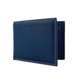 PORTEFEUILLE KAILI MOOD  EN CUIR VÉRITABLE  BLEU