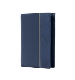 PORTEFEUILLE KAILI MOOD  EN CUIR VÉRITABLE  BLEU 