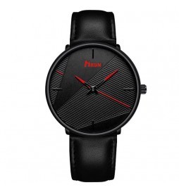 MONTRE TIKUN NOIR CADRAN NOIR ET ROUGE 