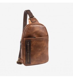 SAC BANDOULIERE MATTIES  CUIR MARRON