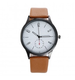 MONTRE NONAME MARRON CADRAN BLANC