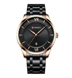 MONTRE CURREN 8356 NOIR CADRAN OR ET NOIR