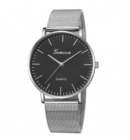 MONTRE GENEVA GRIS  CADRAN NOIR