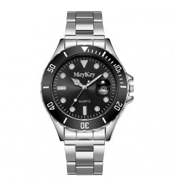 MONTRE MCYKCY BRACELET GRIS ECRAN NOIR AVEC DATE 