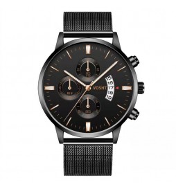 MONTRE MEIBO NOIR CADRAN NOIR AVEC DATE