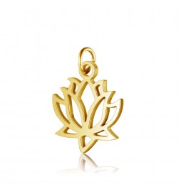 PENDENTIF ACIER FLEUR DE LYS DORE 