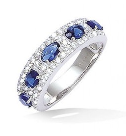 BAGUE EN ARGENT 925 RHODIE BLEU ET OXYDES TAILLE 58