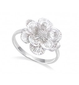 BAGUE  ARGENT 925  RHODIEFLEUR LISSE  T58