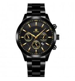 MONTRE SHAARMS NOIR CHIFFRE OR AVEC DATE