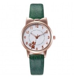 MONTRE CHAT BRACELET VERT
