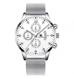 MONTRE SHAARMS GRIS ET CADRAN BLANC