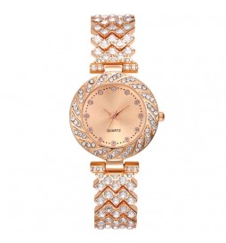 MONTRE NONAME BRACELET ET CADRAN AVEC OXYDES OR ROSE