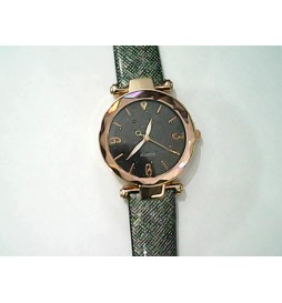MONTRE NONAME BRACELET GRIS CADRAN NOIR ET OR ROSE