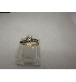 BAGUE OR 585/1000 SOLITAIRE 3.22GRS OXYDES DE ZIRCONIUM TAILLE 57