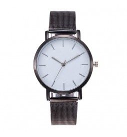 MONTRE NONAME NOIR CADRAN BLANC