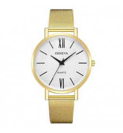 MONTRE GENEVA OR CADRAN BLANC 