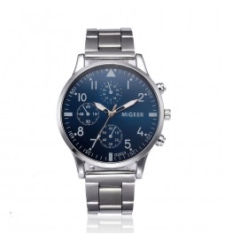 MONTRE NONAME CADRAN BLEU BRACELET SILVER 