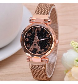 MONTRE TOUR EIFFEL OR ROSE CADRAN NOIR