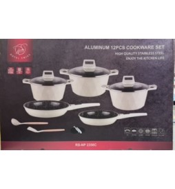 SET DE 12 PIECES BLANC DIAMANT POIGNEE DETACHABLE ROYAL SUISS 