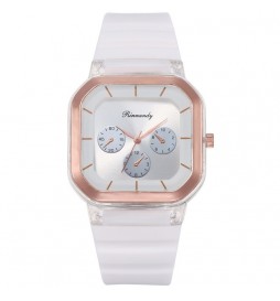 MONTRE RINNADY CADRAN CARRE BRACELET BLANC