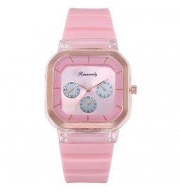 MONTRE RINNADY CADRAN CARRE BRACELET ROSE