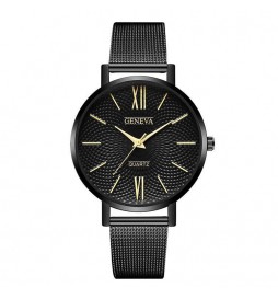 MONTRE GENEVA NOIR CADRAN NOIR