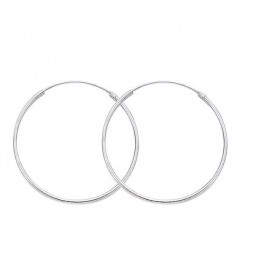 BOUCLE D'OREILLES EN ARGENT 925 RHODIE CREOLE 40mm
