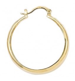 BOUCLE D'OREILLES EN PLAQUE OR CREOLE 40MM  LARGE