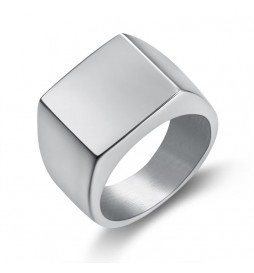 BAGUE ACIER CARRE TAILLE 66