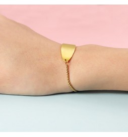 GOURMETTE ACIER DORE BRACELET 25CM