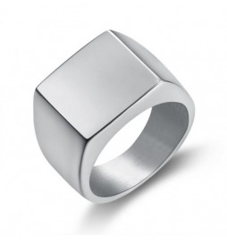 BAGUE ACIER CARRE TAILLE 60
