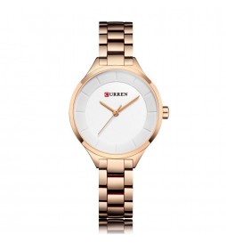 MONTRE CURREN C9015L METAL OR ROSE  CADRAN BLANC