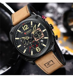 MONTRE CURREN 8398 MARRON CADRAN NOIR
