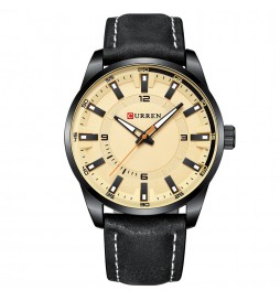 MONTRE CURREN 8390 NOIR CADRAN JAUNE