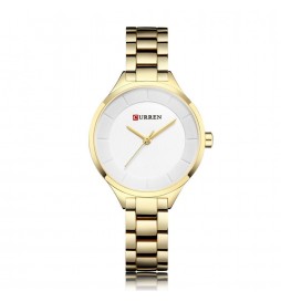 MONTRE CURREN C9015L METAL OR  CADRAN BLANC